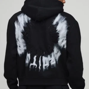 Oversized Boxy Gothic Embroidered Hoodie